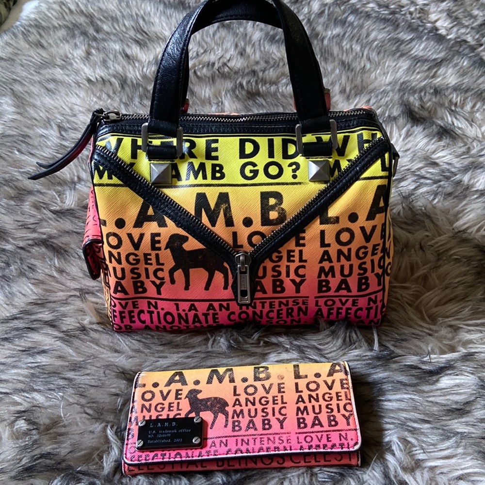 L.A.M.B Handbag and Matching Wallet